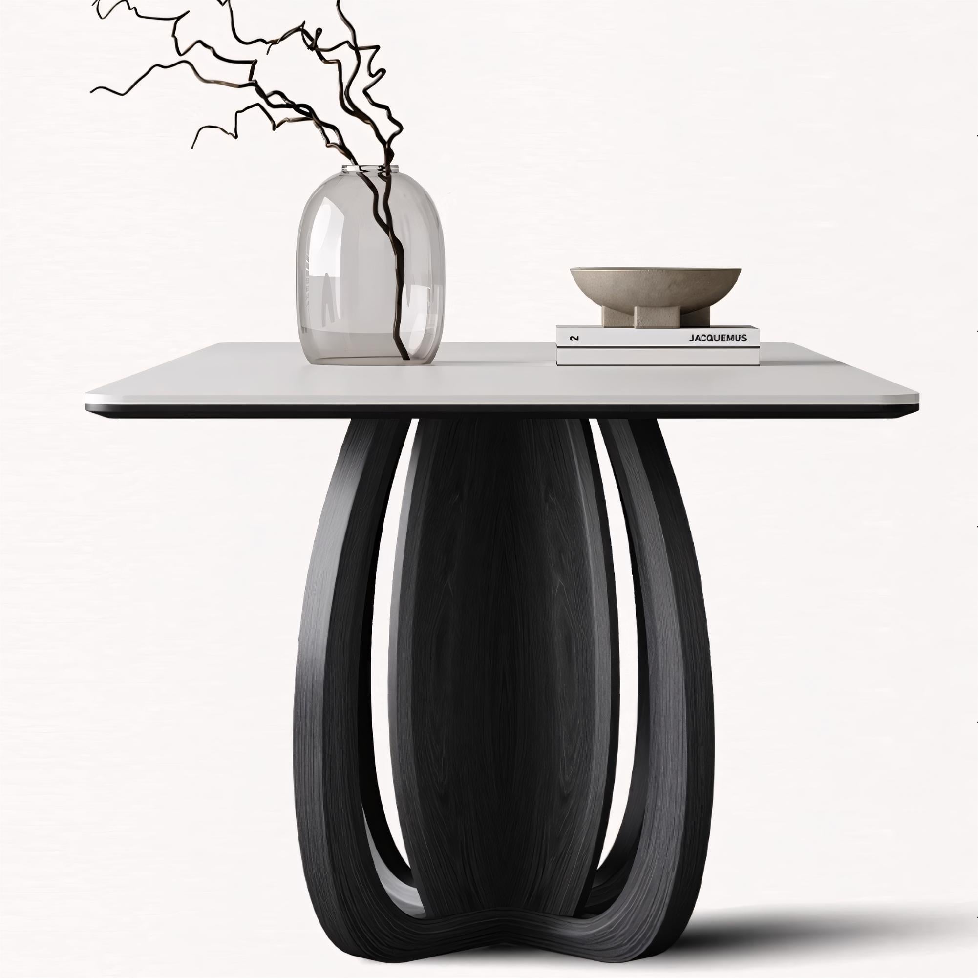 Faloma Sintered stone solid wood rectangular dining table