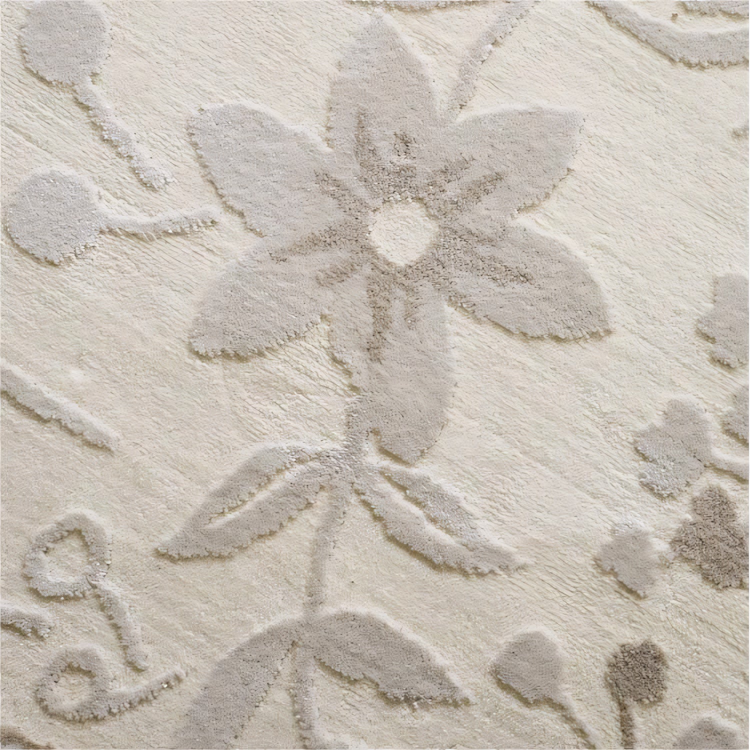 Zasnie 3D floral embossed washable carpet rug