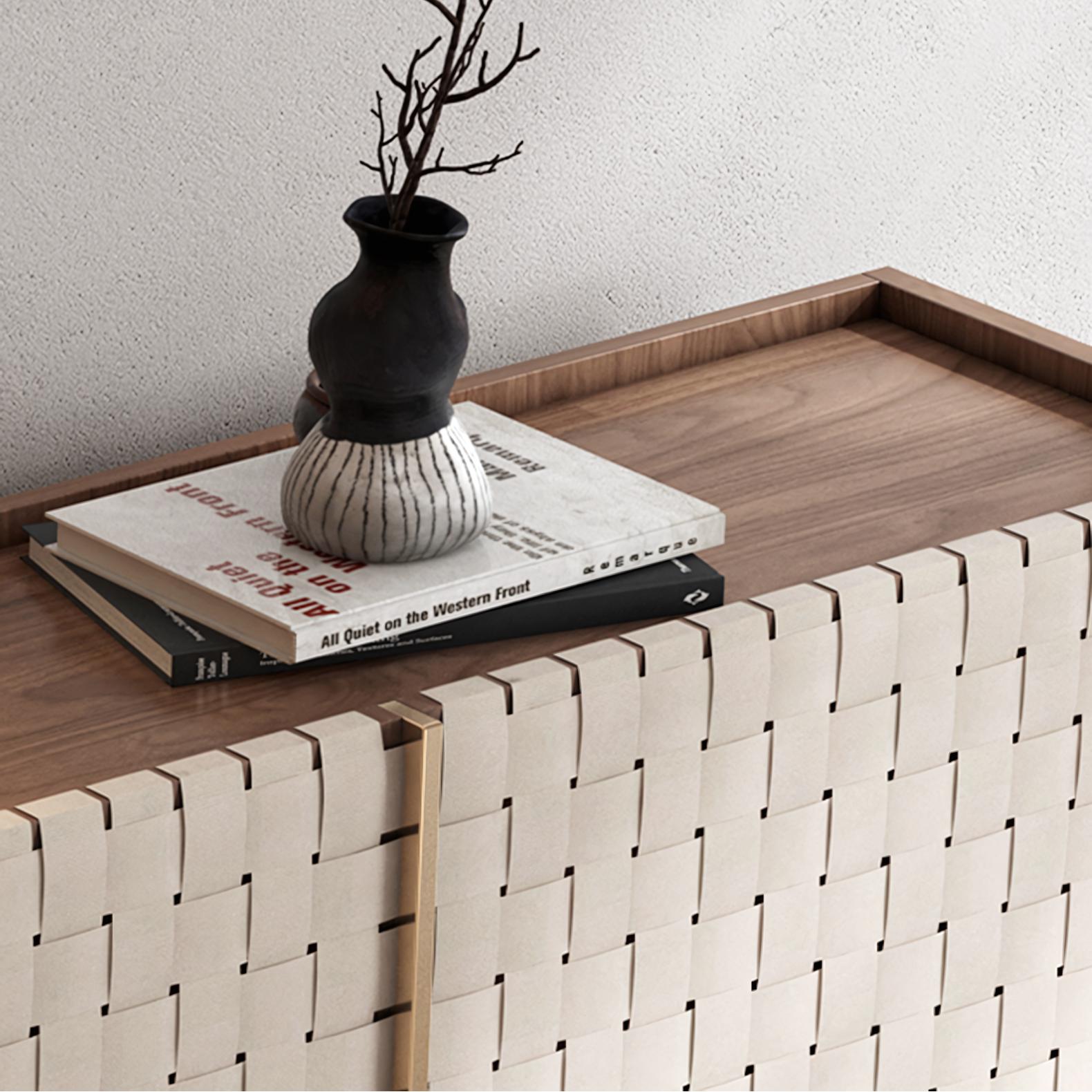 Pajis Wooden natural rattan sideboard