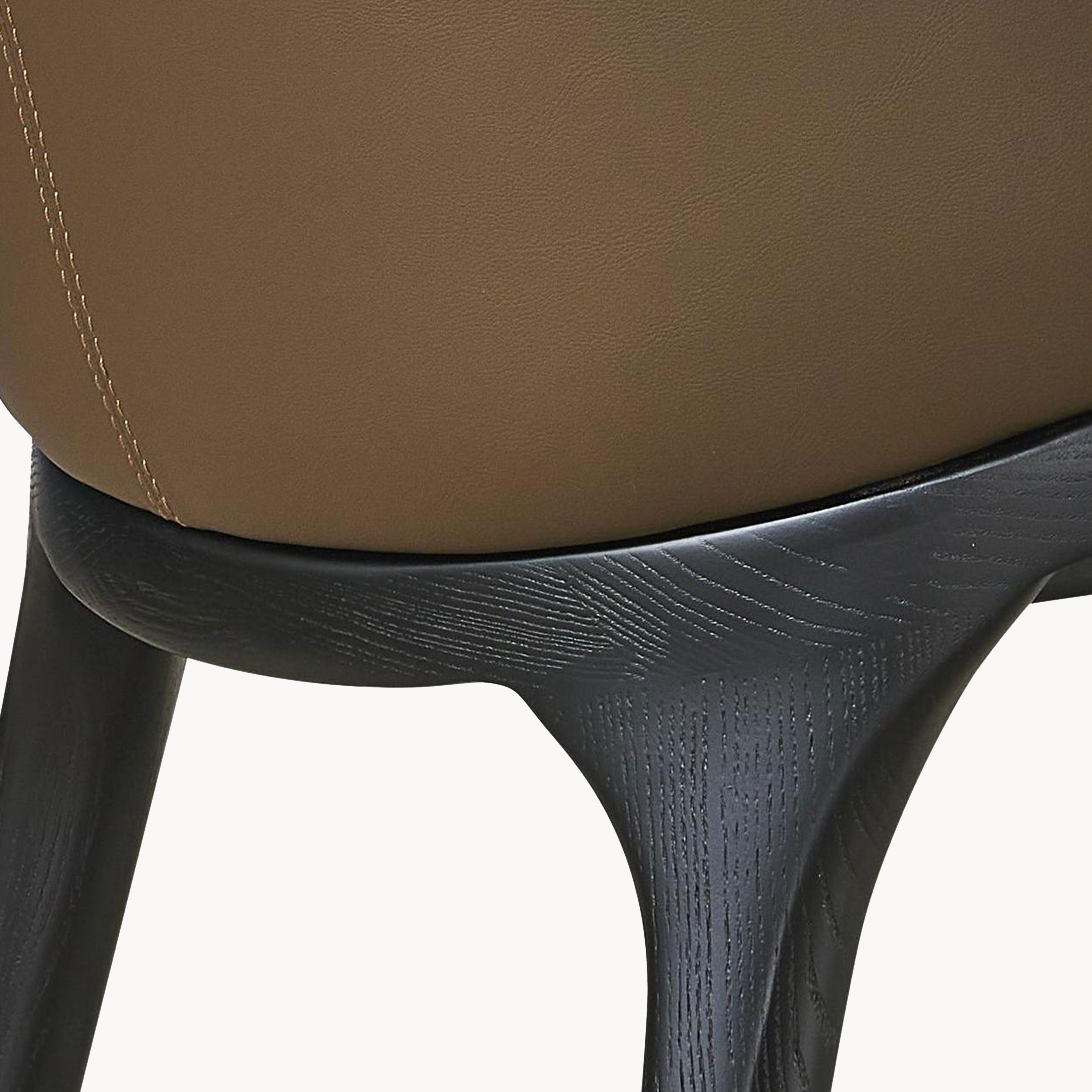 Umire 2pcs ash wood leather dining chairs