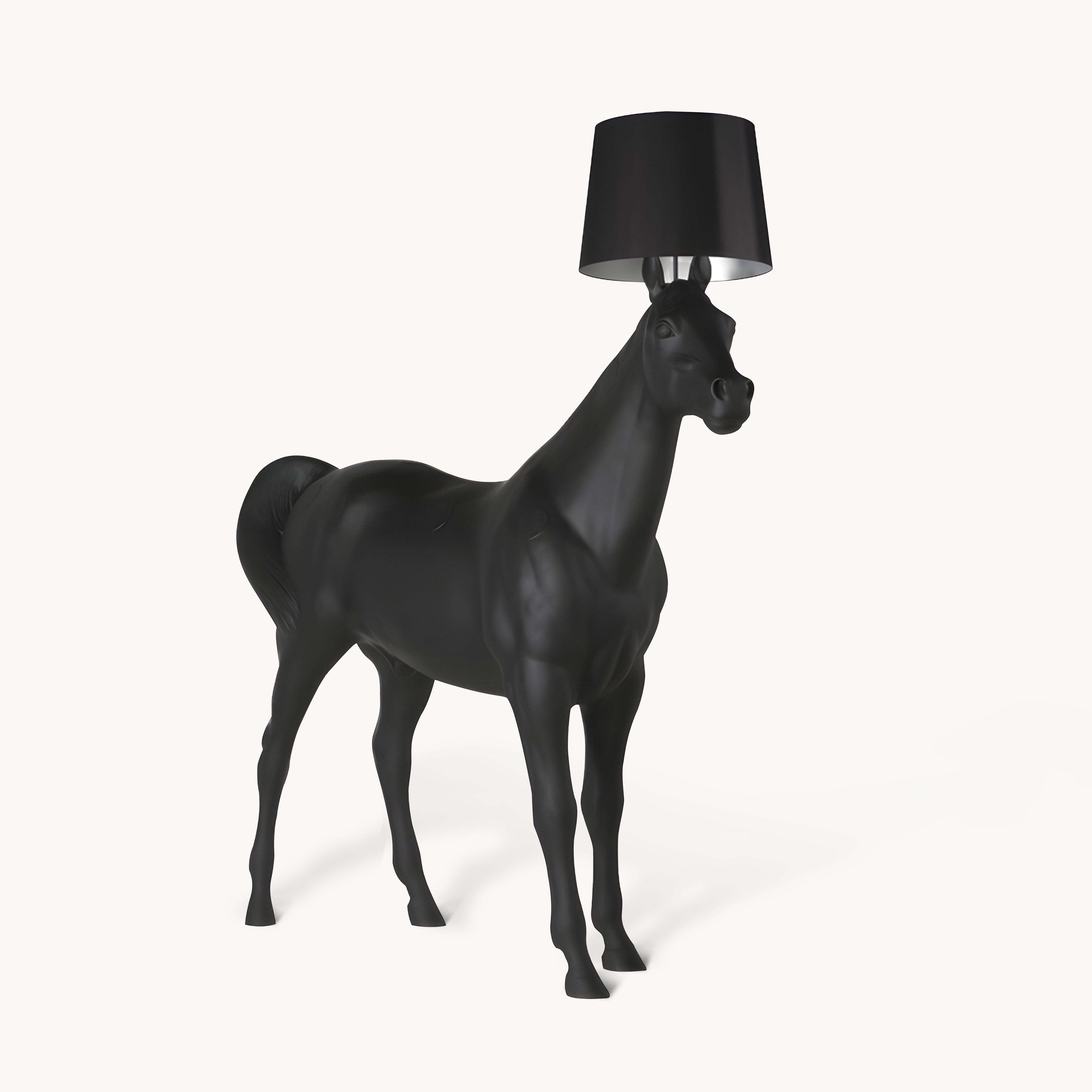 Frifano Horse statue art black floor lamp