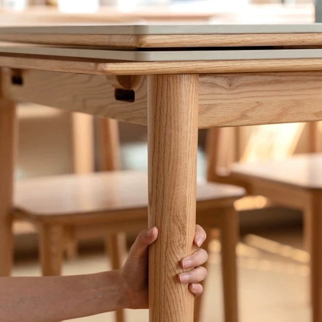 Elione Extendable sintered stone rectangular dining table