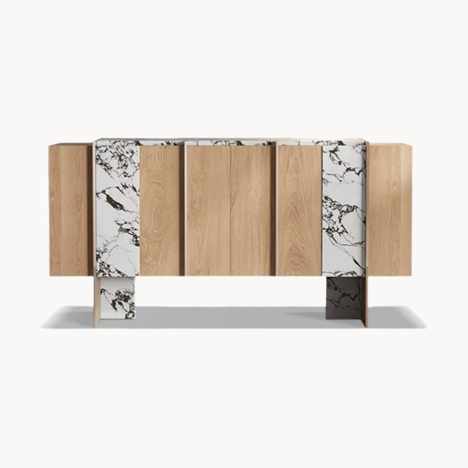Rozeo Wooden marble sideboard