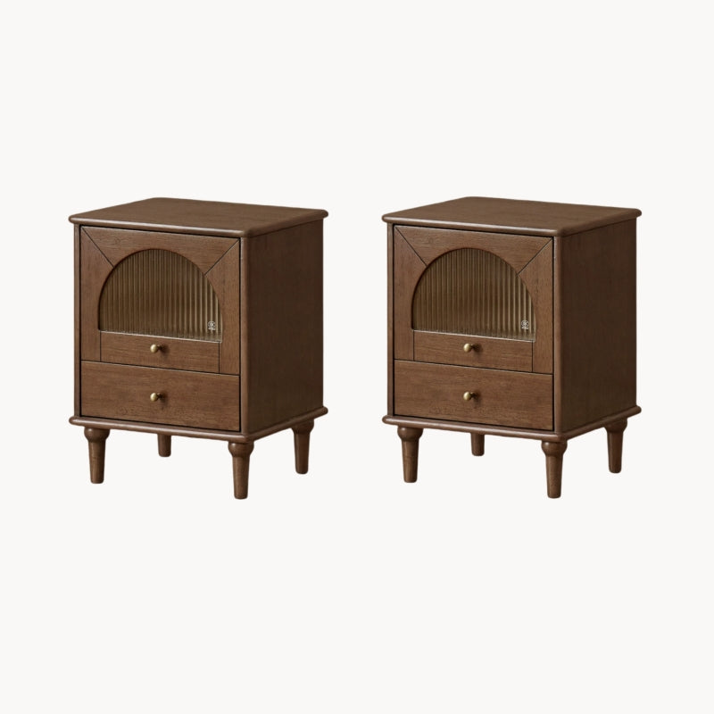 Ovea 2pcs solid wood nightstands