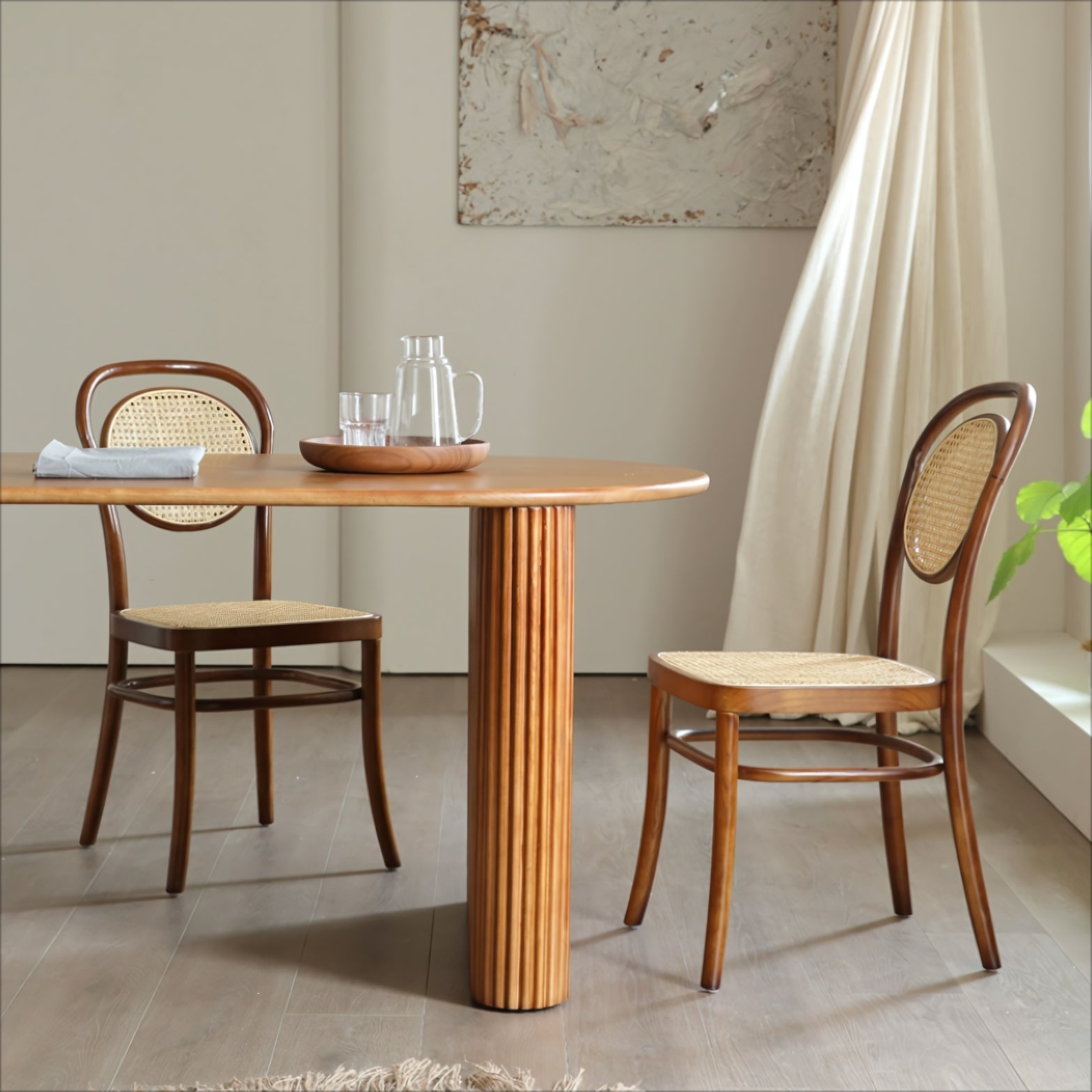 Glanmo Ash wood rectangular dining set