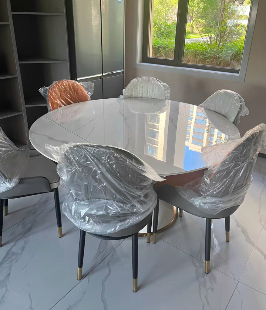 Jeffa Rotating and extendable round dining table