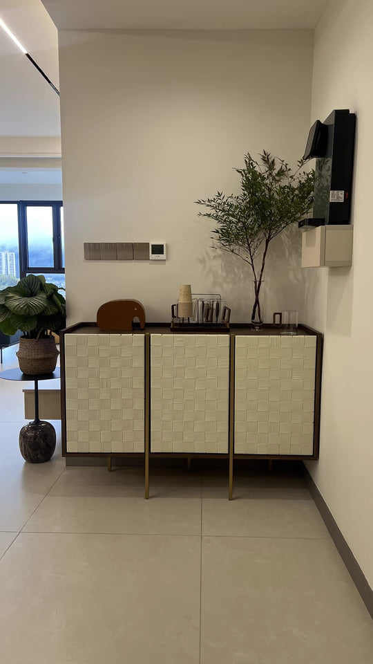 Pajis Wooden natural rattan sideboard