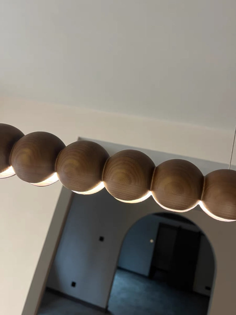 Drines Solid wood  beads pendant light