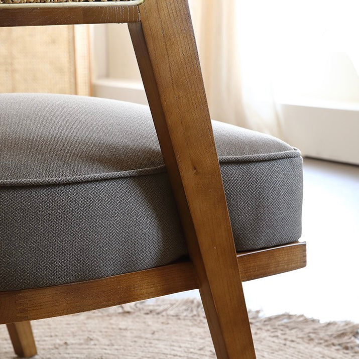 Tawin Ash wood natural rattan accent chair