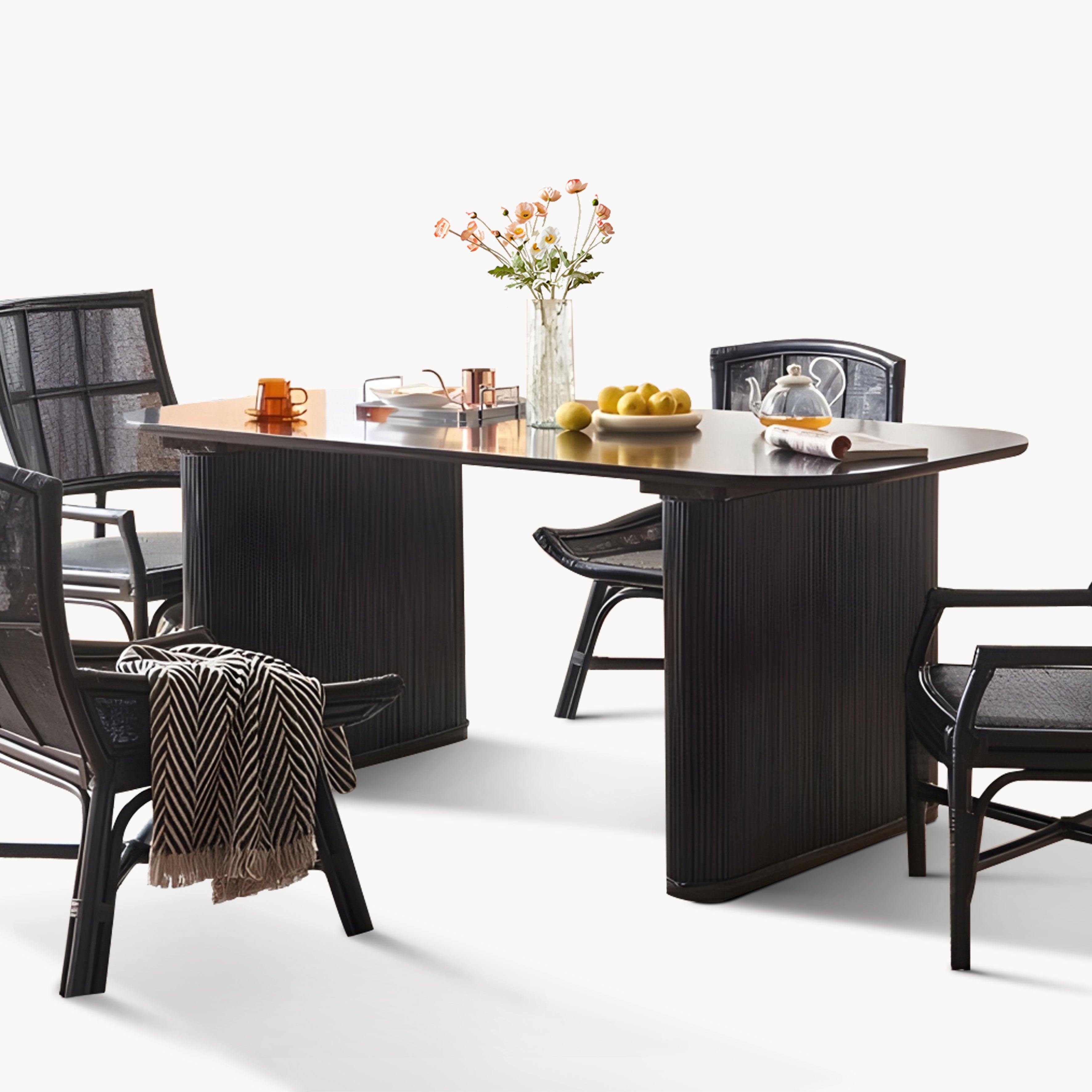 Uvina Ash wood minimalist oval dining table