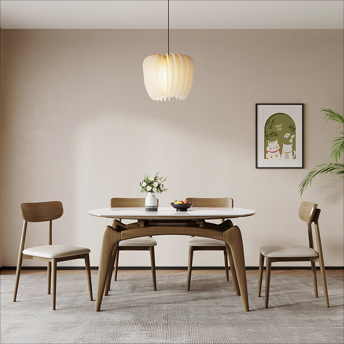 Seren 2pcs set-ash solid wood dining chair