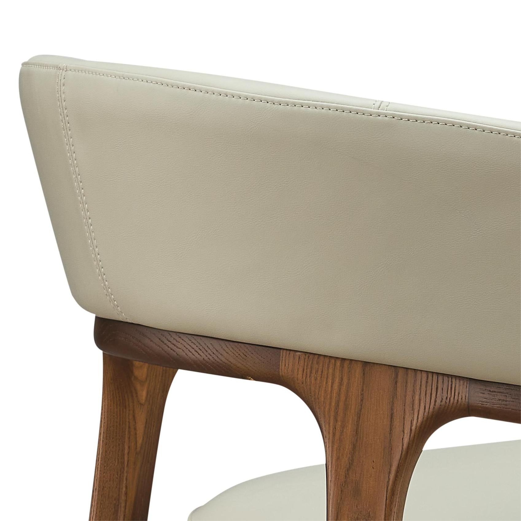 Borealis 2pcs ash wood leather dining chairs
