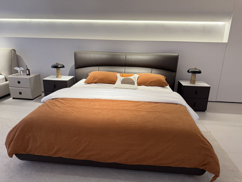 Lariao Leather solid wood bed