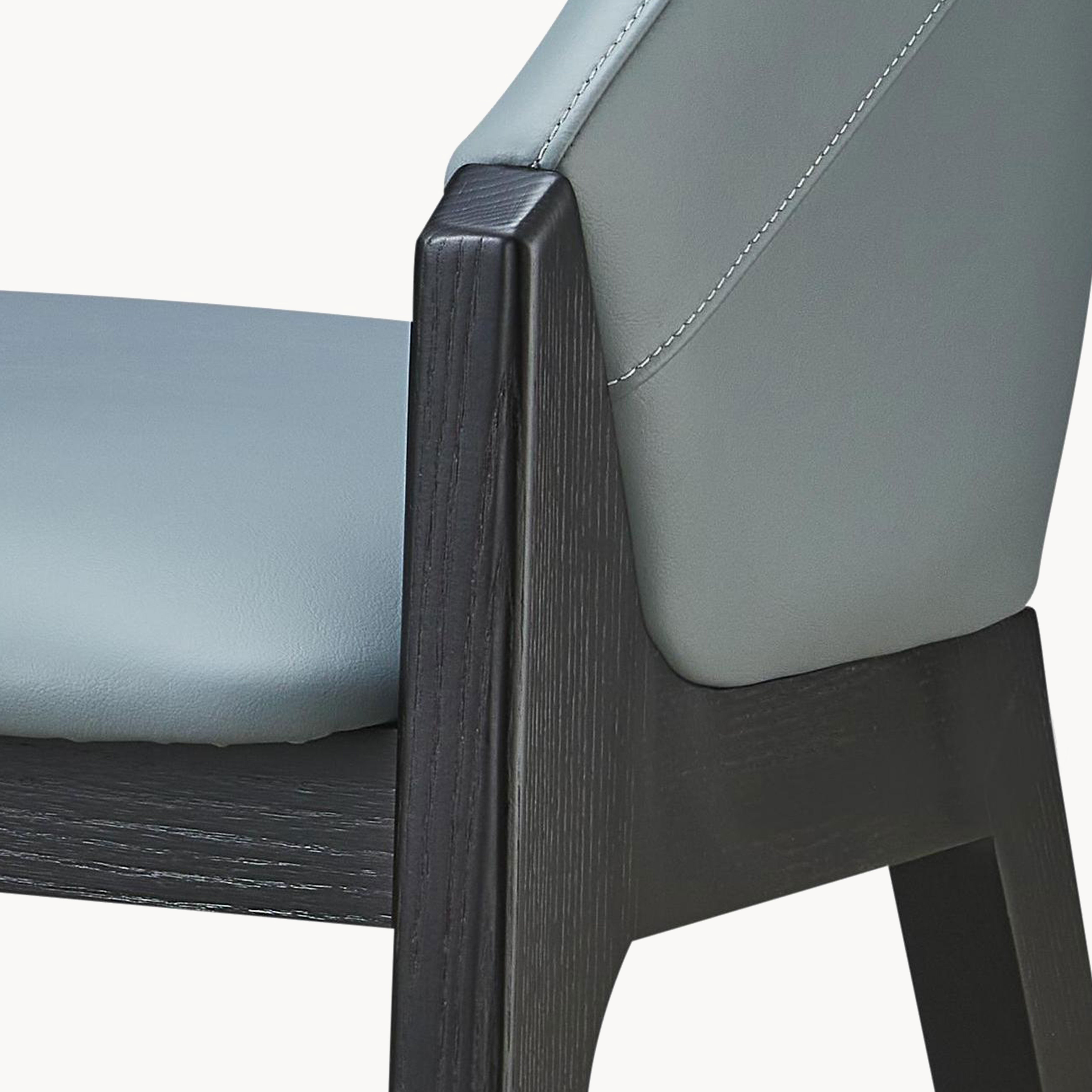 Ulanz 2pcs ash wood leather dining chairs