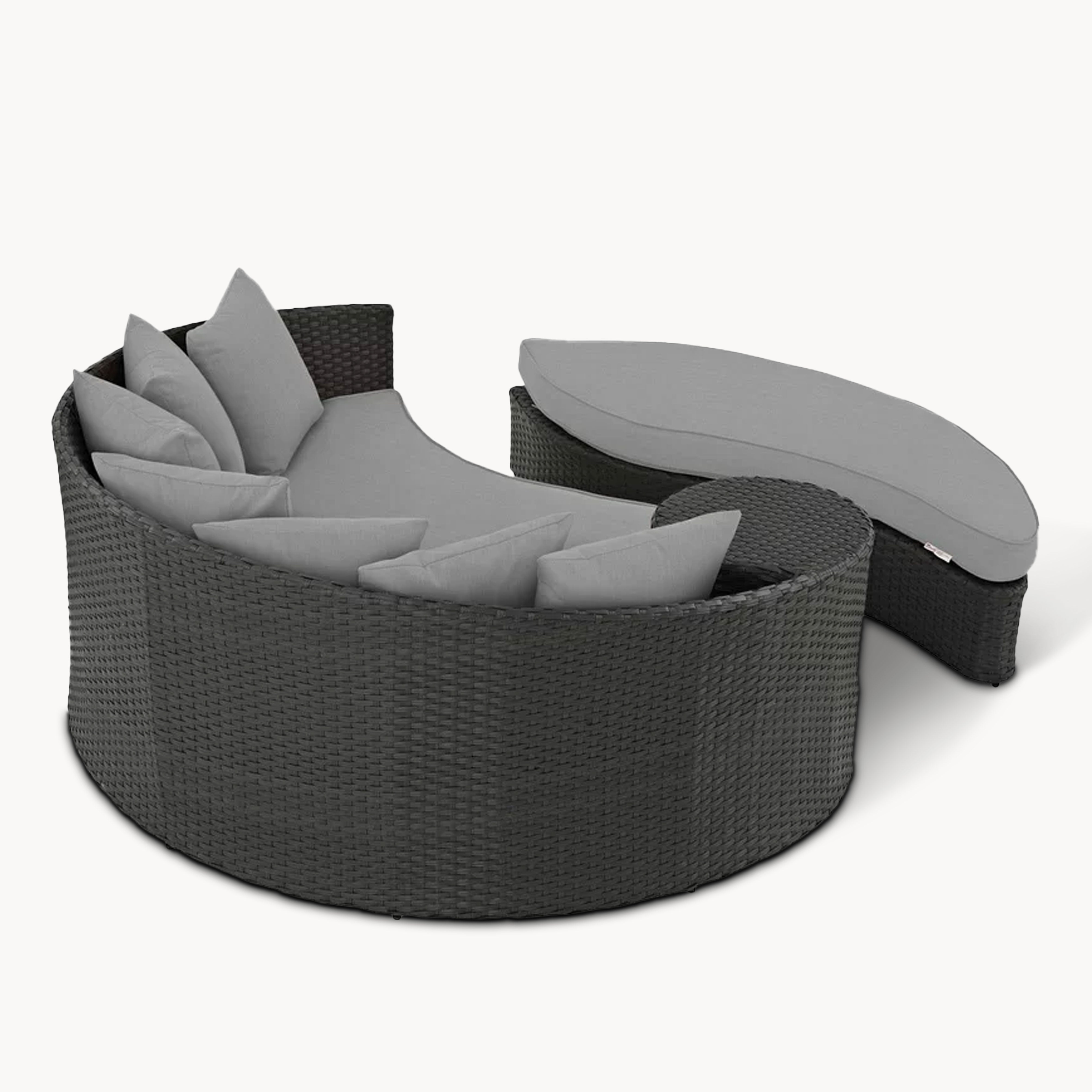 Drayko  Aluminum alloy rattan outdoor chaise lounge sofa bed