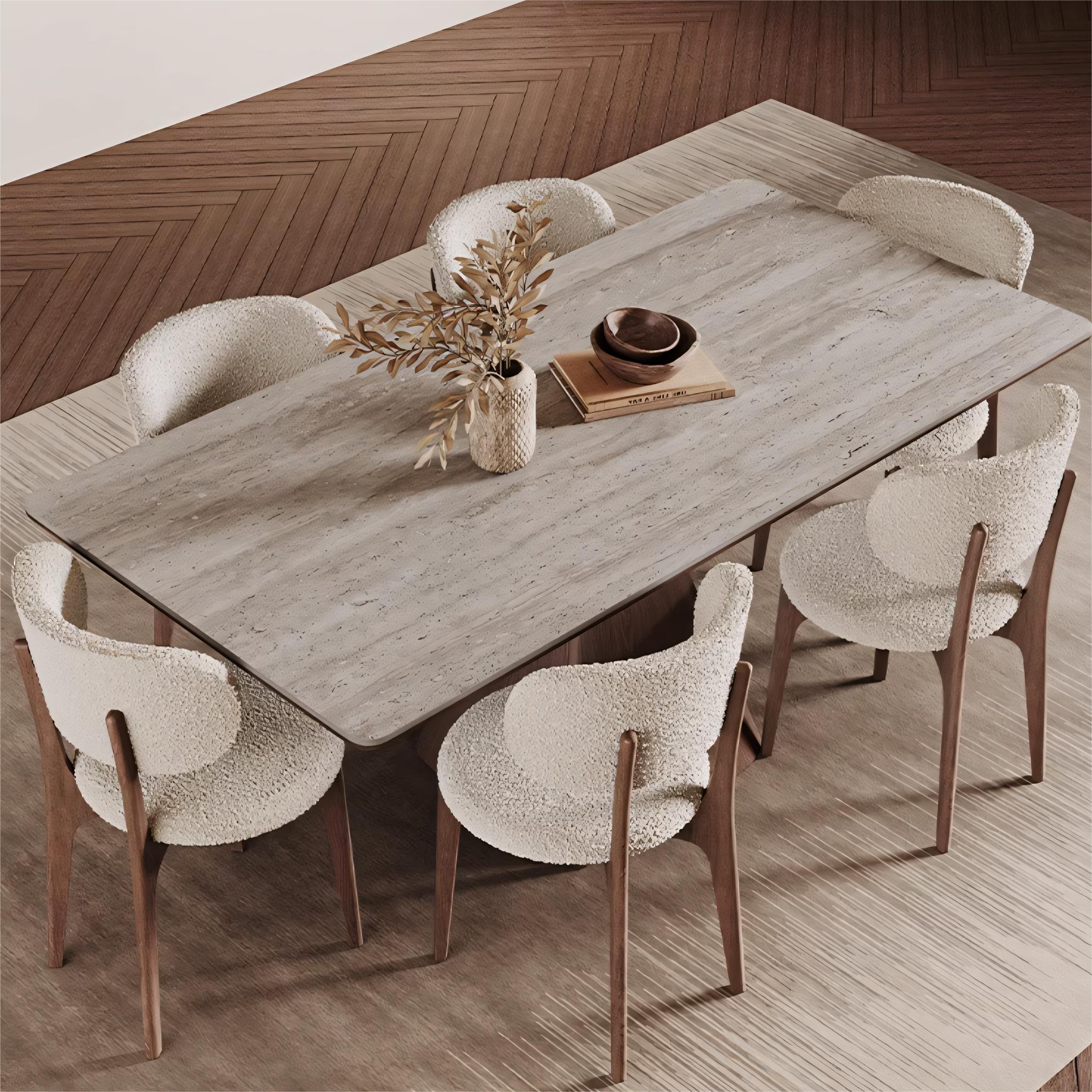 Padiar Sintered stone solid wood rectangular dining table-A