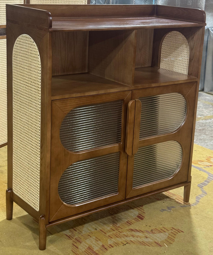 Jorven Solid wood natural rattan sideboard