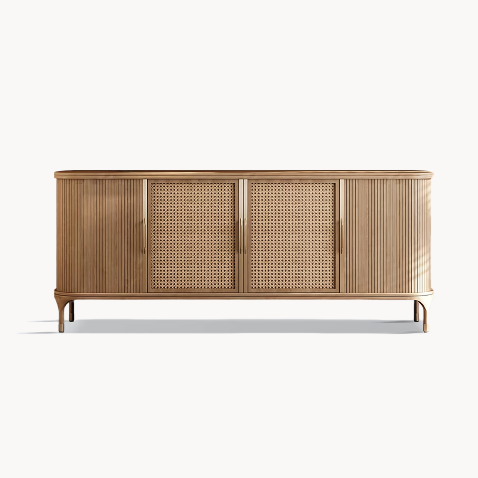 Faroli Natural rattan wooden sideboard-B