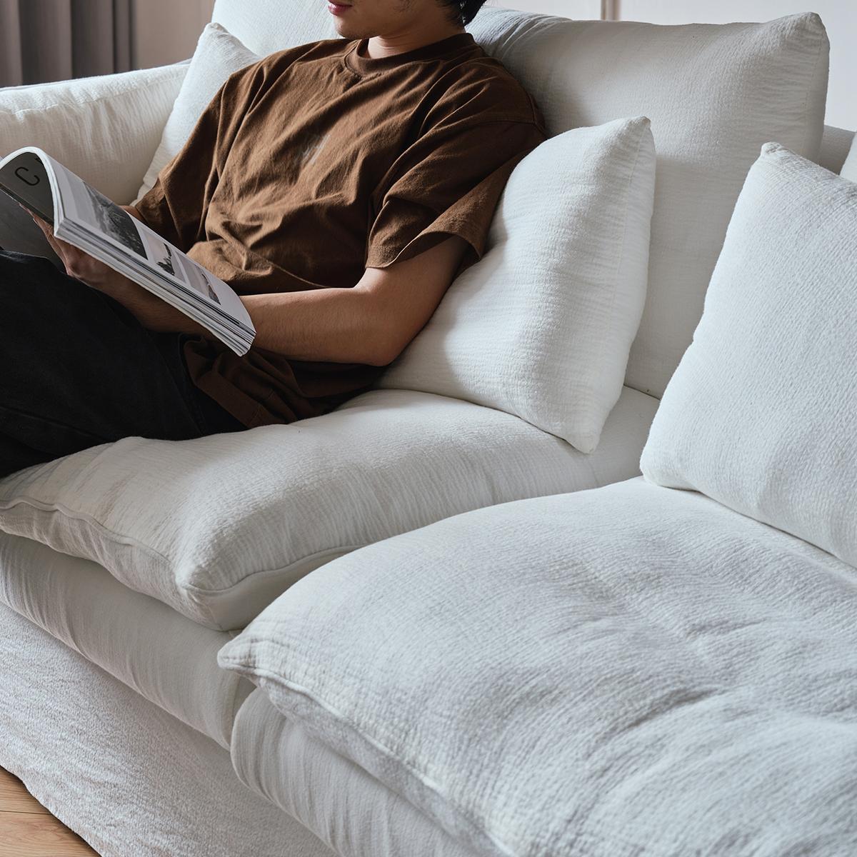 Gulit Washable natural linen fabric straight sofa