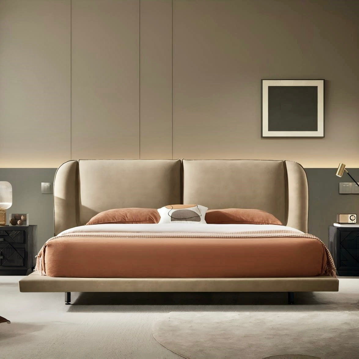 Lenosa Fabric solid wood bed