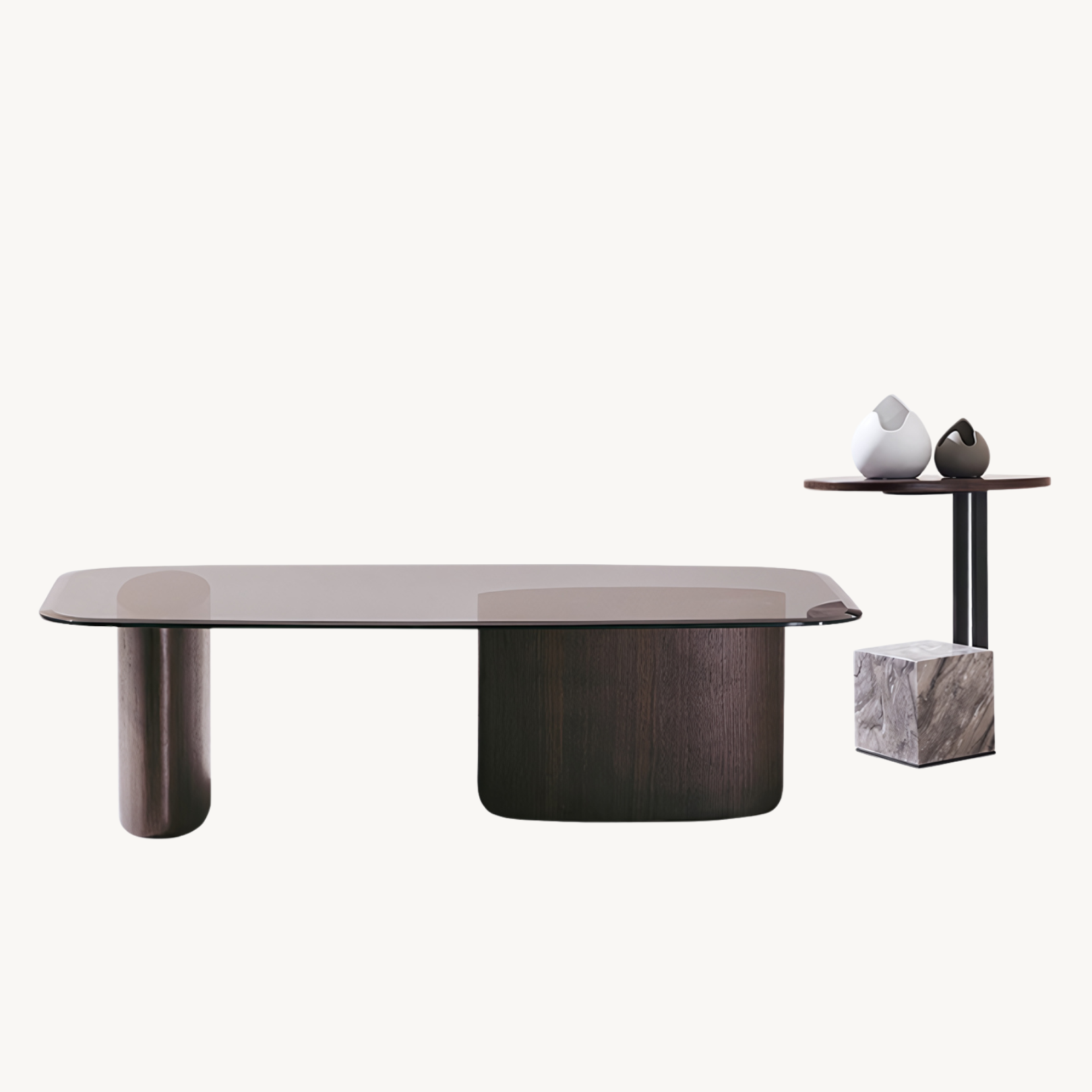 Doreva Minimalist coffee table side table set