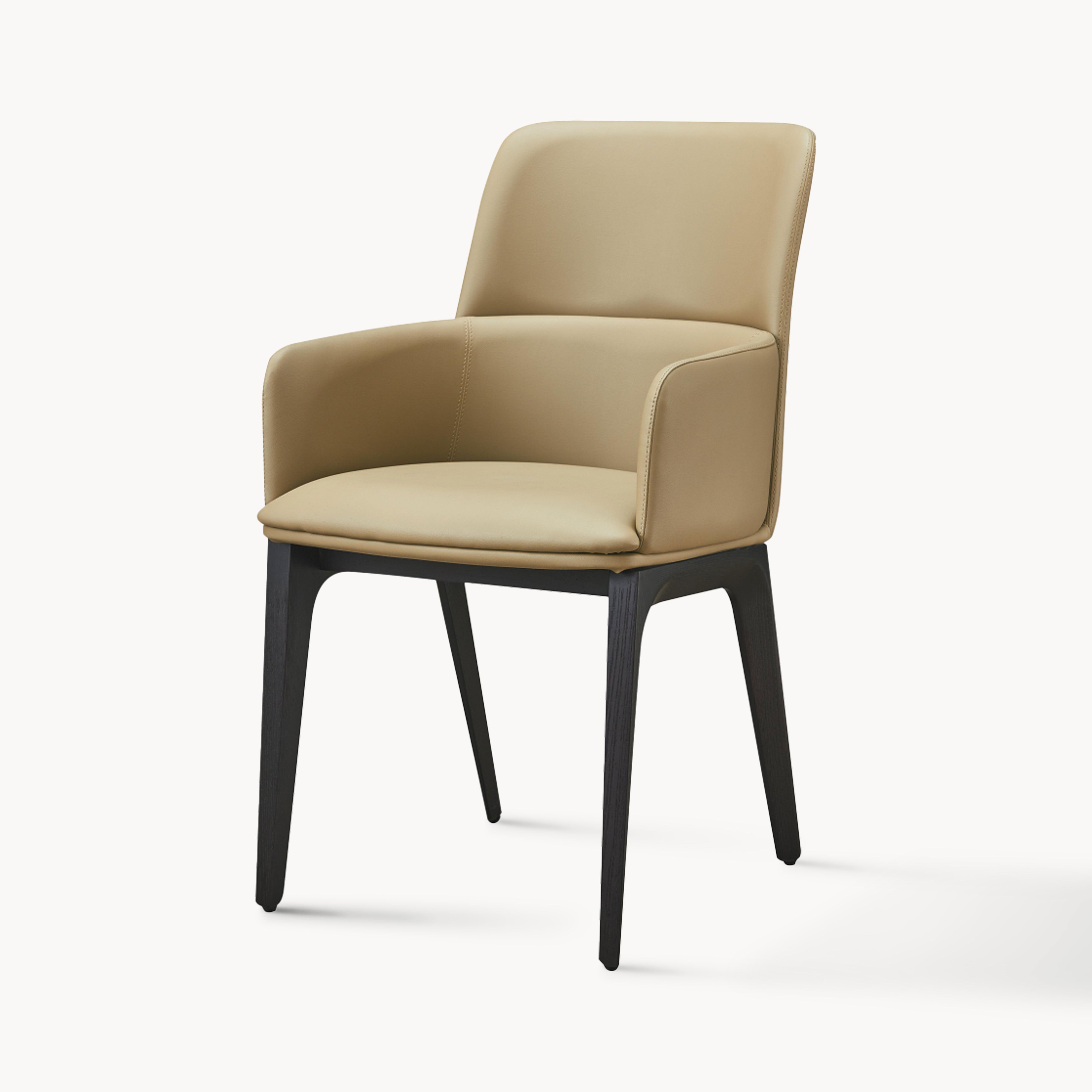 Sibana 2pcs ash wood leather dining chairs