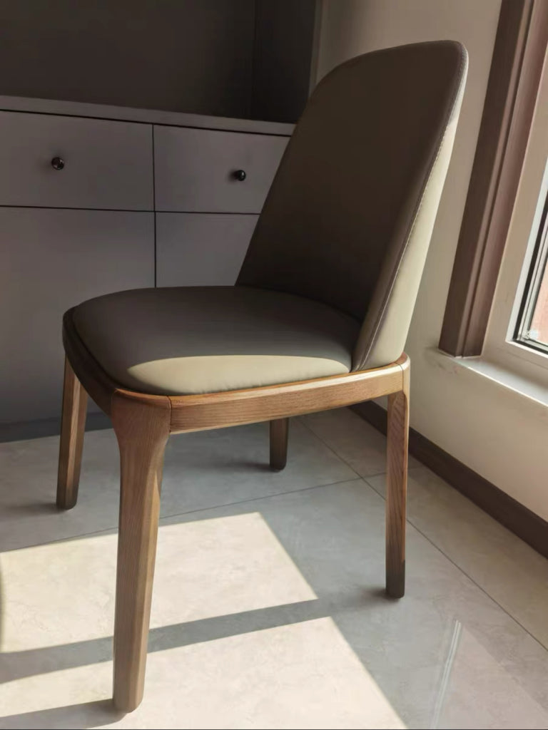 Keviclo 2 pcs set-ash solid wood dining chairs