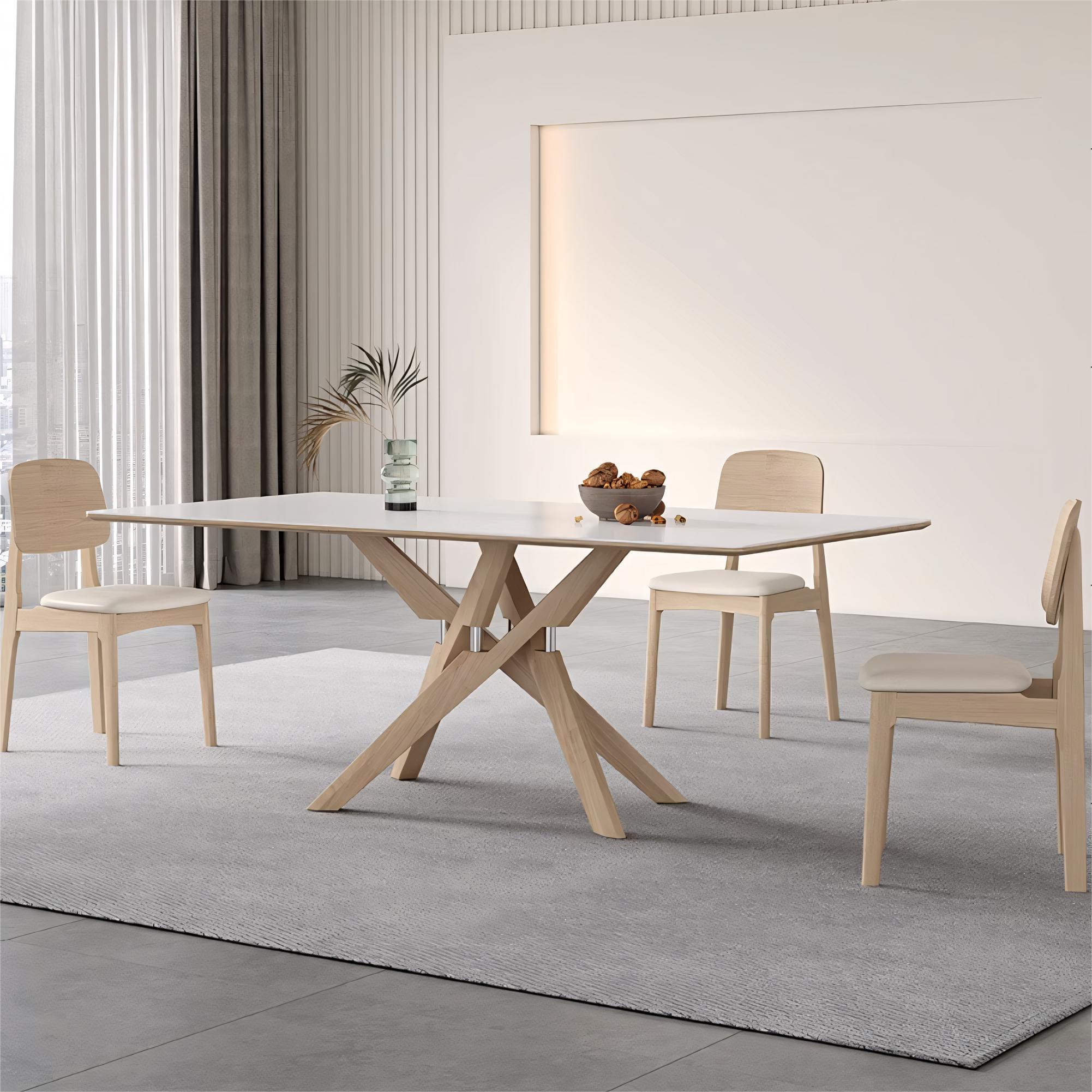 Penai Sintered stone solid wood rectangular dining table