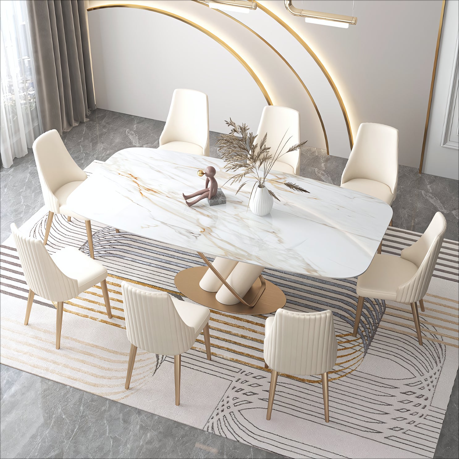 Amonza 2 pcs set-light luxury dining chairs