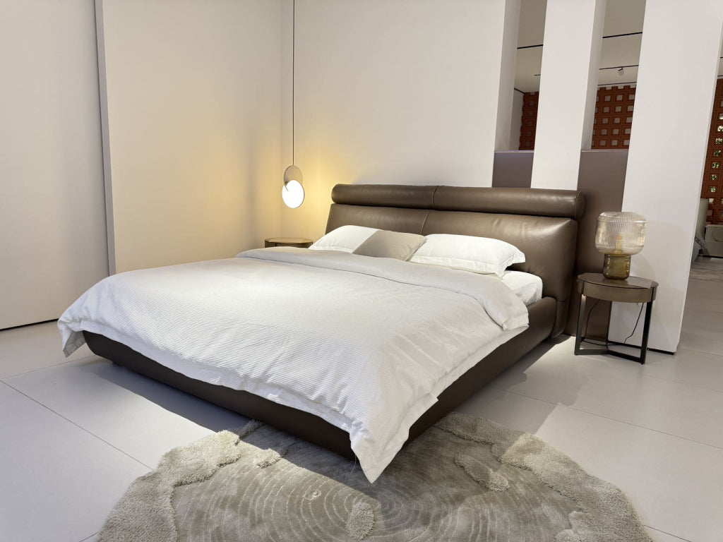 Bevina Leather solid wood bed