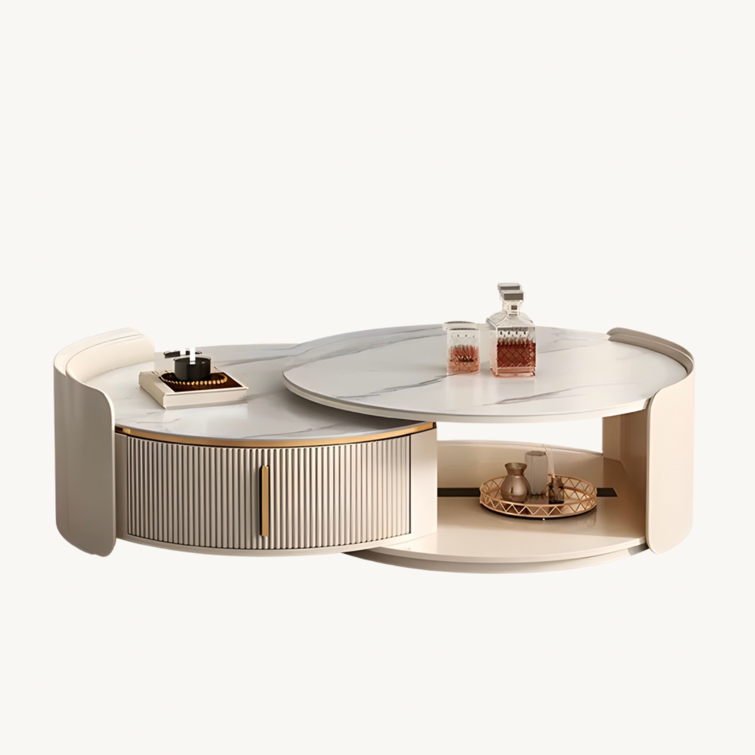Necova Modern round nesting coffee table