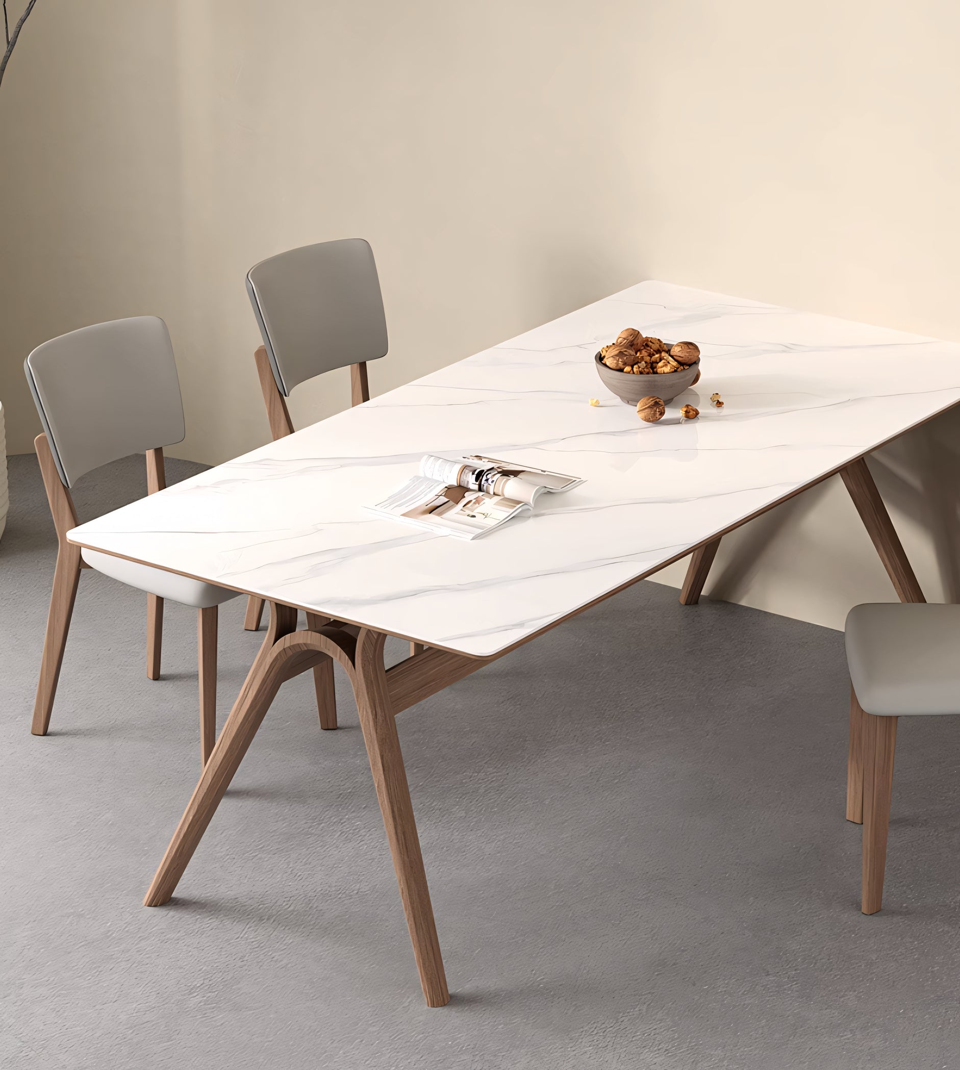 Zilioa Sintered stone rectangular dining set