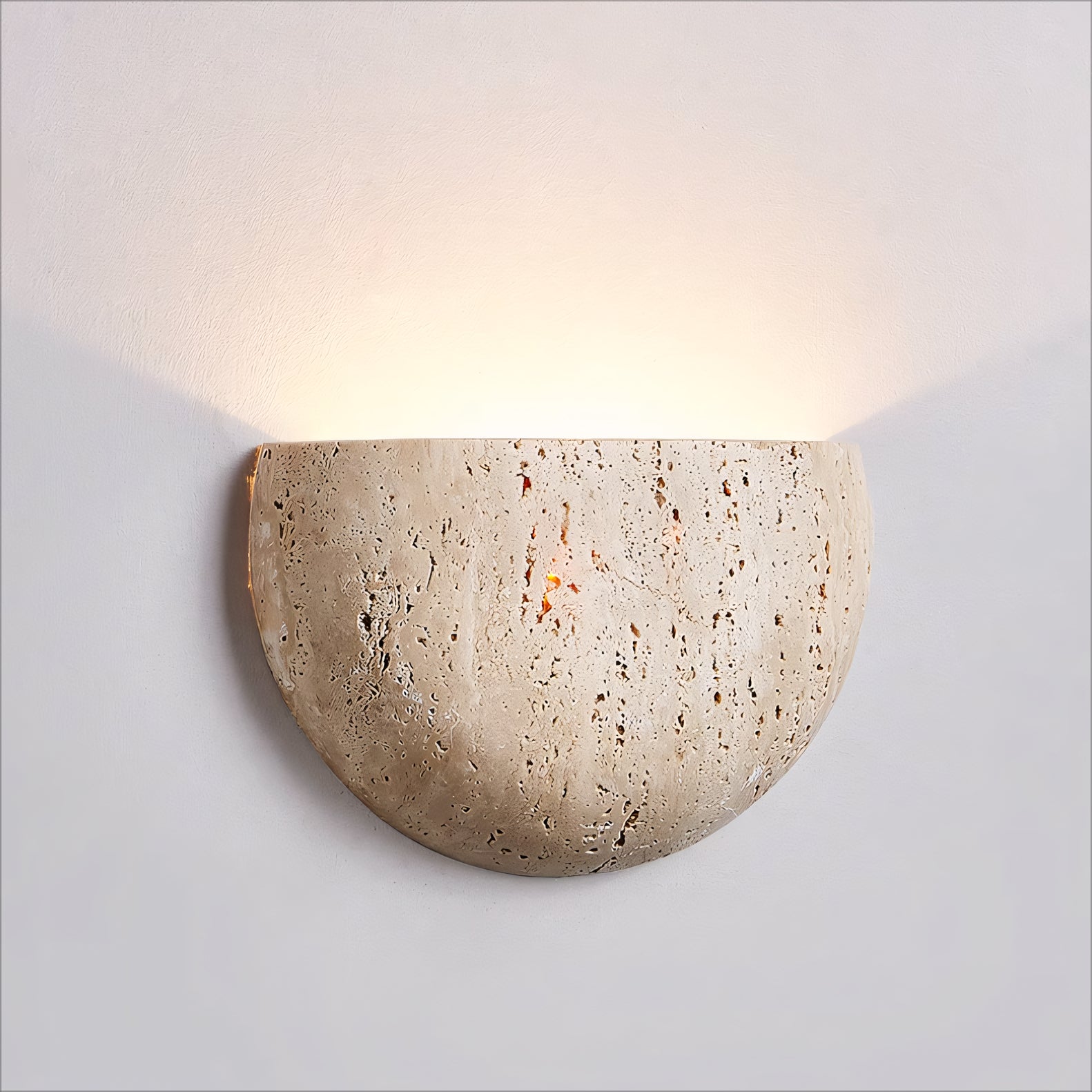 Figran 2pcs beige travertine wall lights bedside lights
