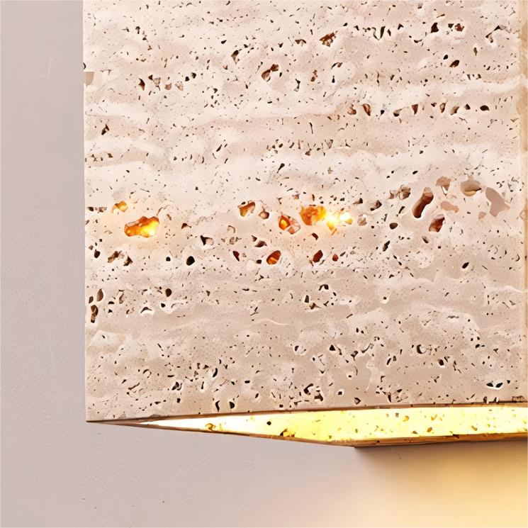 Renita 2pcs yellow travertine rubberwood wall lights bedside lights-A