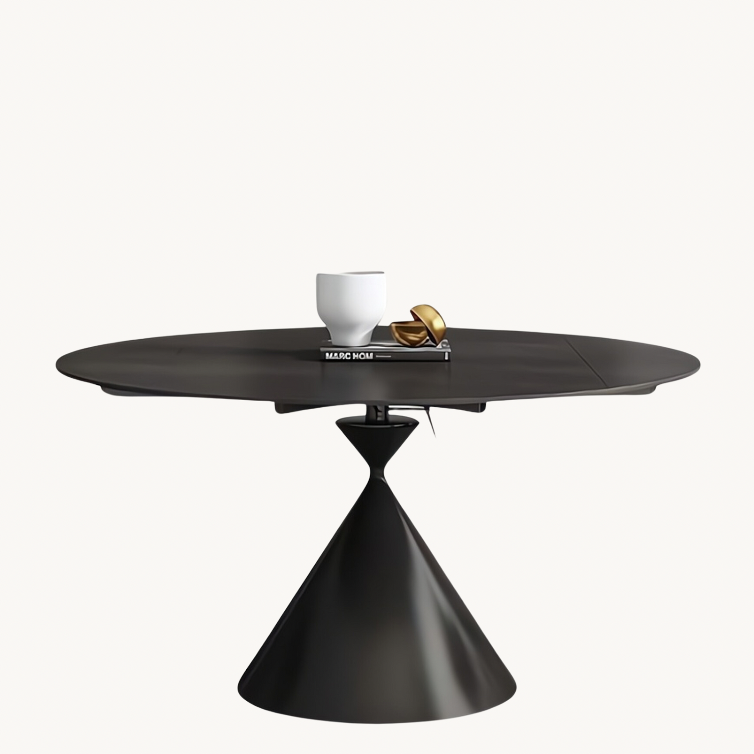 Dejove Extendable sintered stone round dining table-A