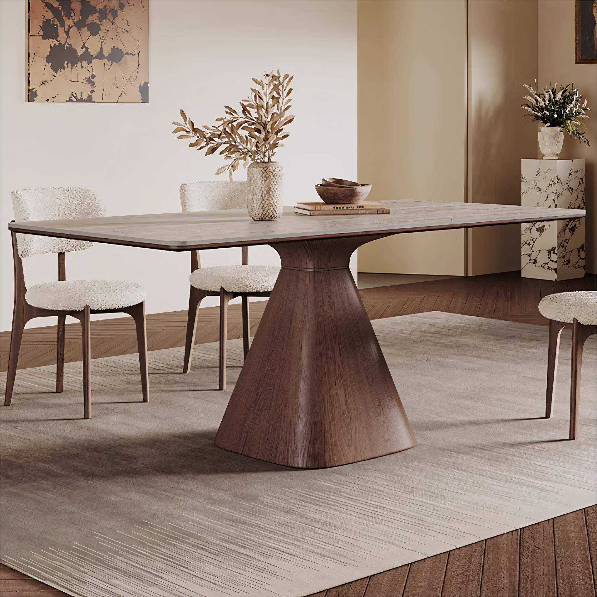 Padiar Sintered stone solid wood rectangular dining table-A