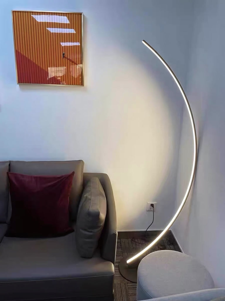 Fenio Minimalist curved black floor lamp