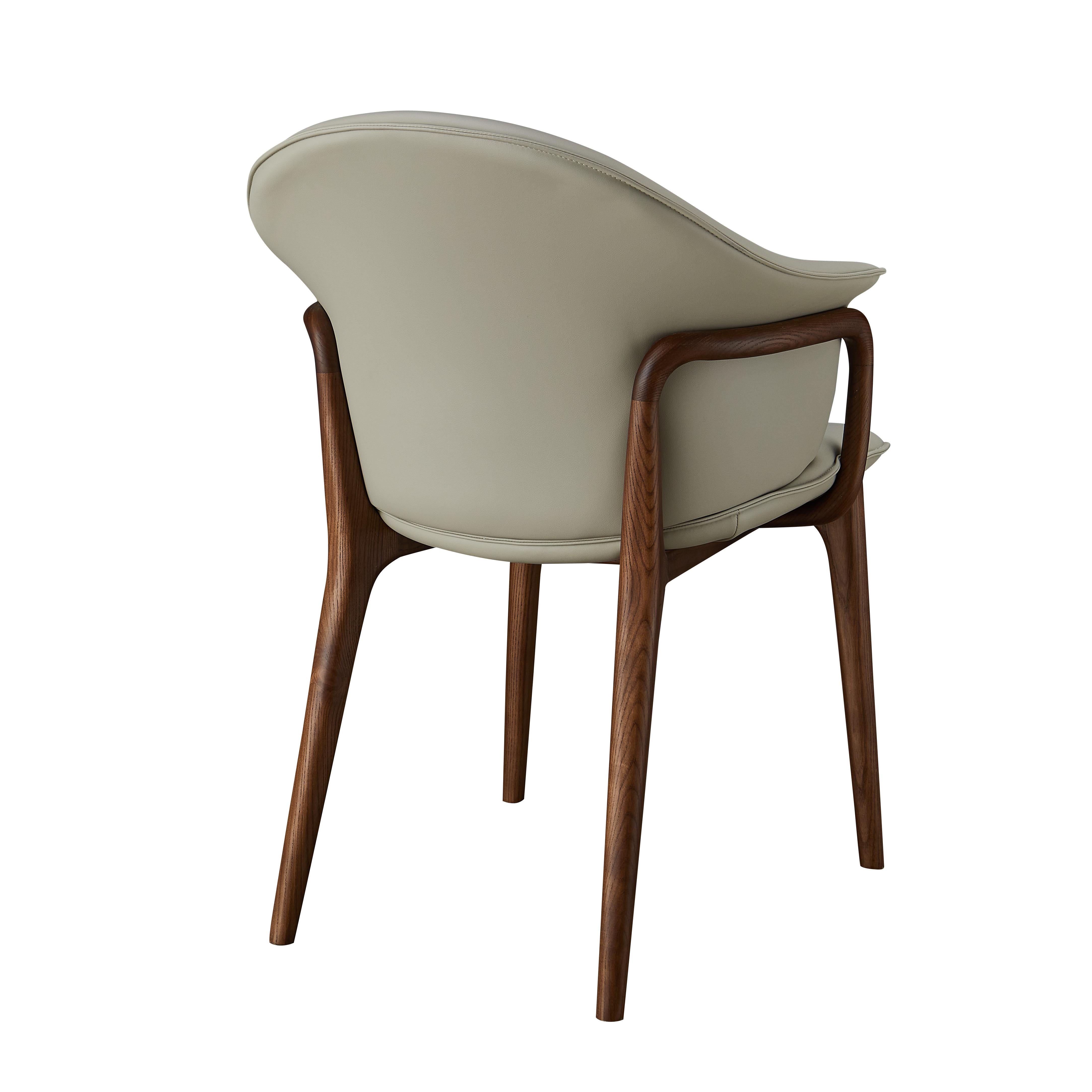 Tirotan 2pcs ash wood leather dining chairs