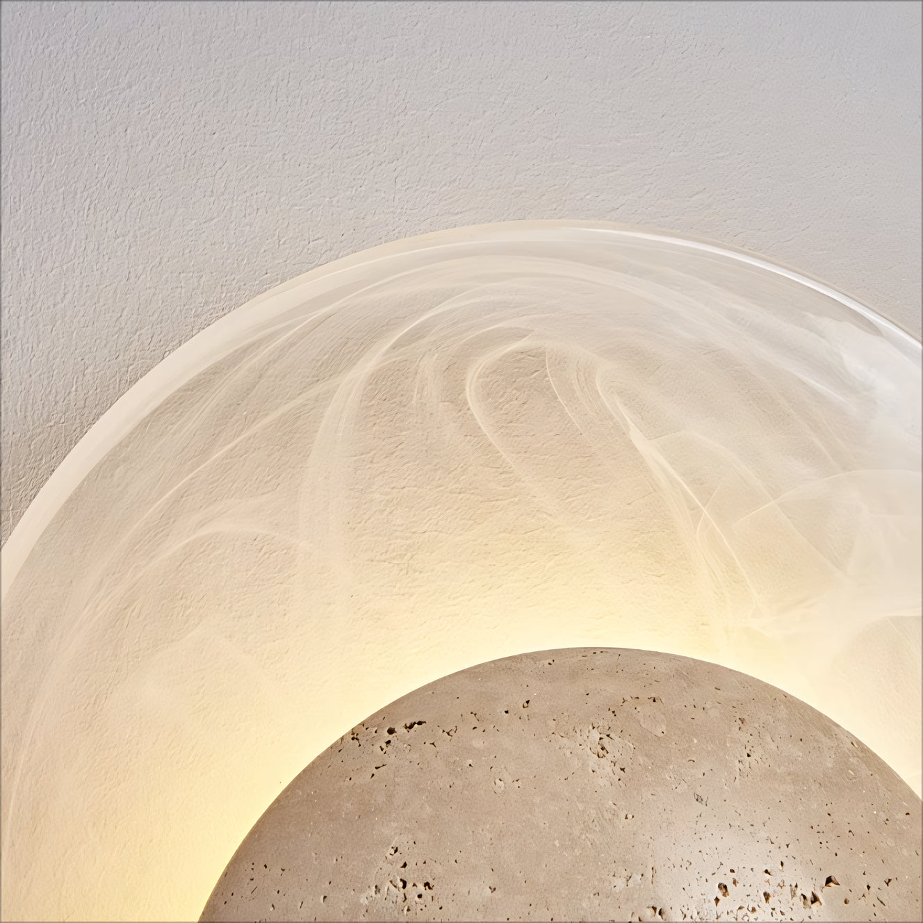 Srino 2pcs beige travertine wall lights bedside lights