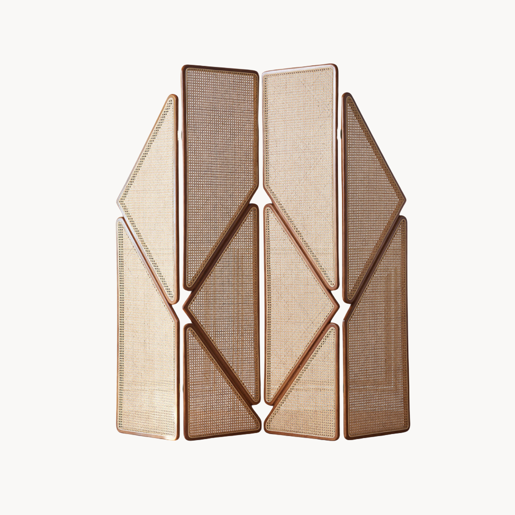 Dilaror Ash wood natural rattan screen