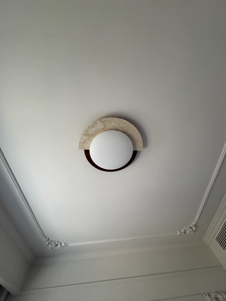 Yolandi Beige travertine ceiling light