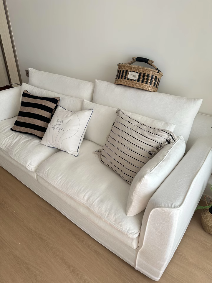 Gulit Washable natural linen fabric straight sofa