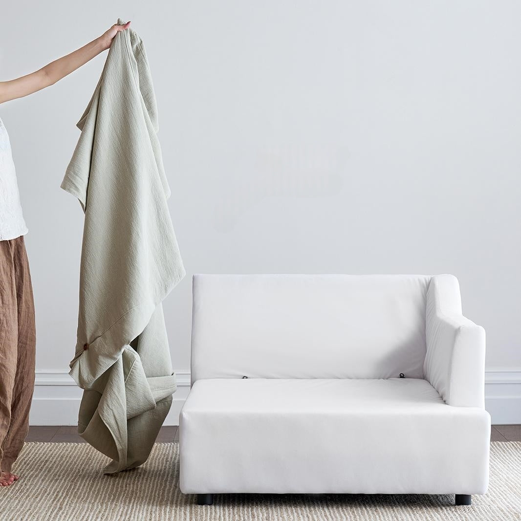 Vinza Washable natural linen fabric straight sofa