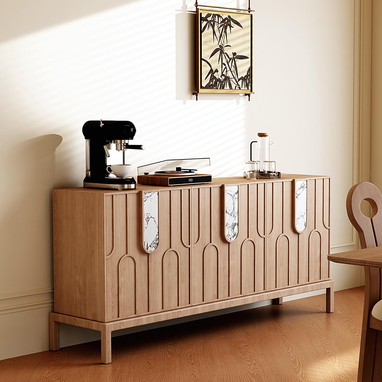 Tiziao Wooden marble sideboard