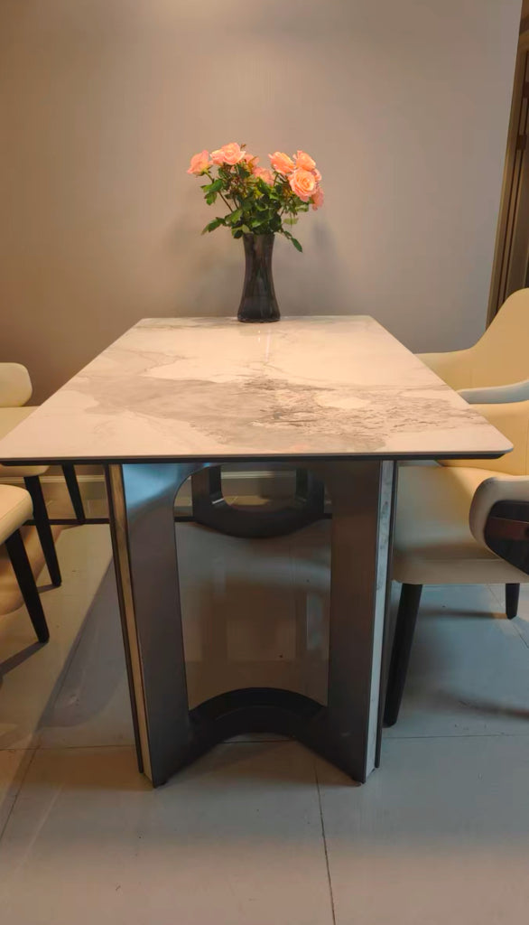 Faccio Stainless steel rectangular dining table