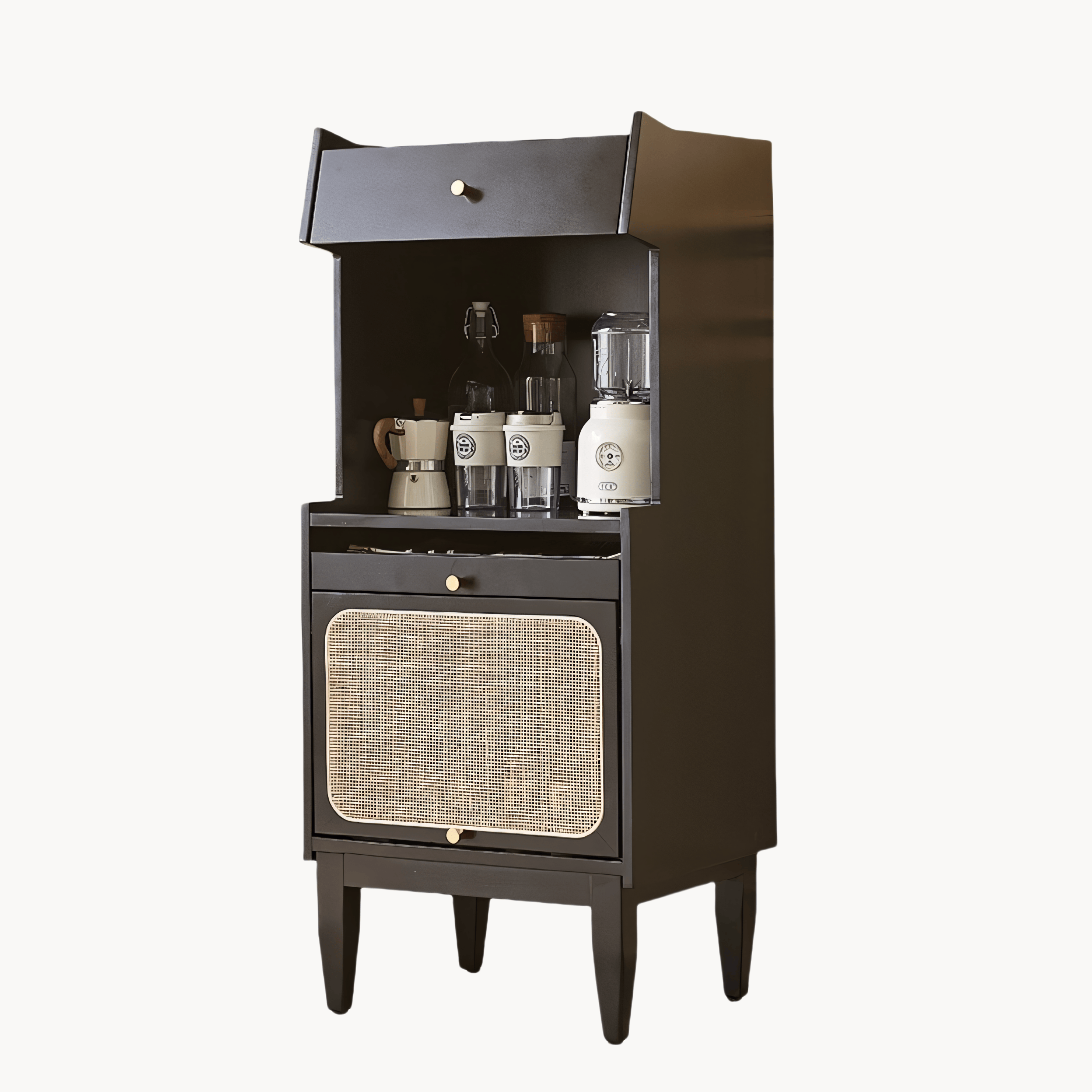 Eilox Solid wood natural rattan side board