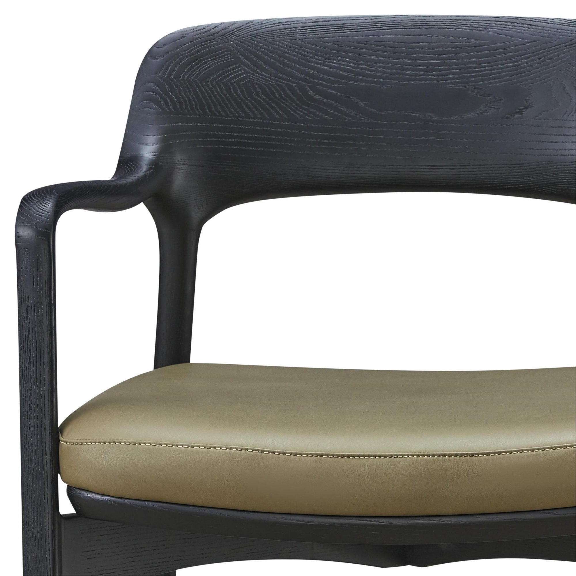 Aetheron 2pcs ash wood leather dining chairs