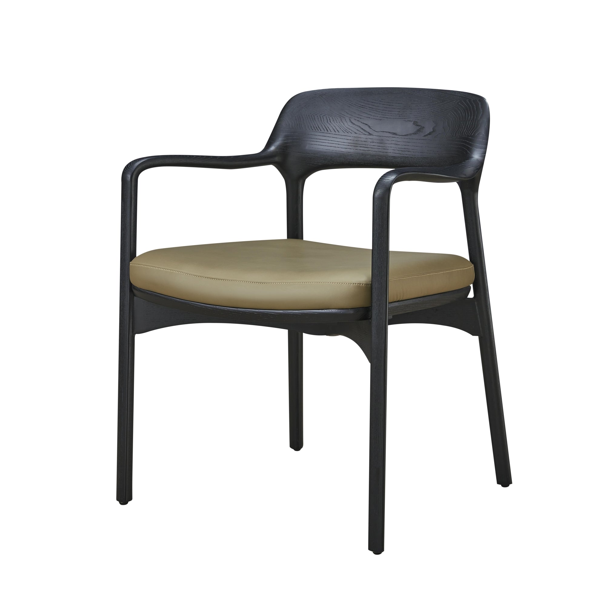 Aetheron 2pcs ash wood leather dining chairs