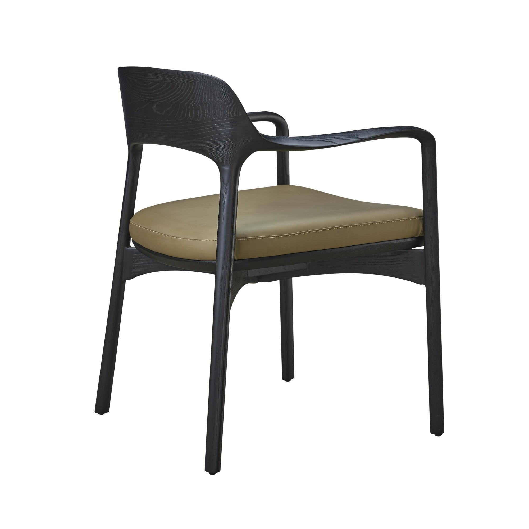 Aetheron 2pcs ash wood leather dining chairs