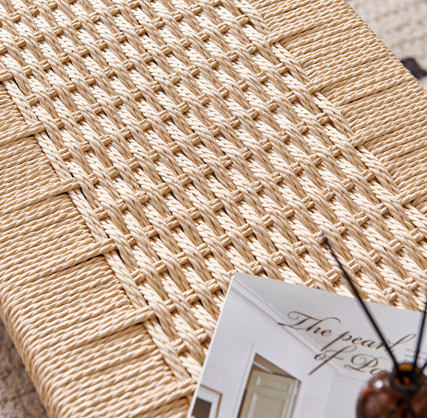 Naxos Solid wood braided rope bed bench